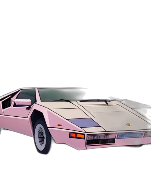 car, vaporwave, concept art, 3d render transparent PNG cut-out