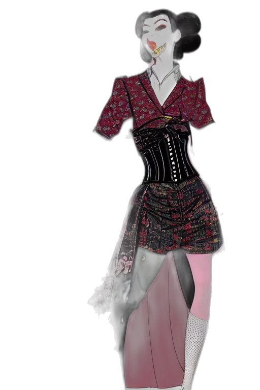dress, concept art, 3d render, fantasy art, photorealistic, dark, red, vampire transparent PNG cut-out