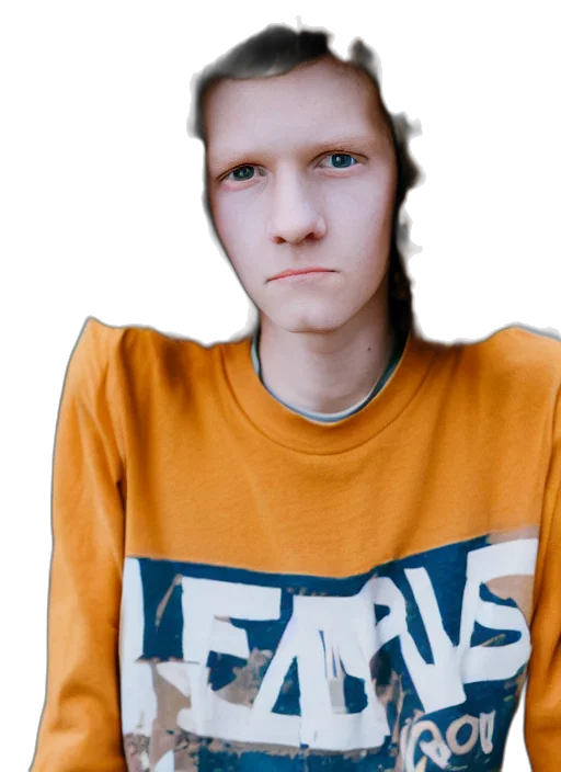 face, jacket, hair, staff transparent PNG cut-out