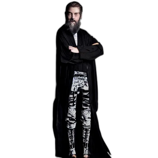 jacket, cyberpunk, monochrome, dark, fashion, photo, goth, obiwan transparent PNG cut-out