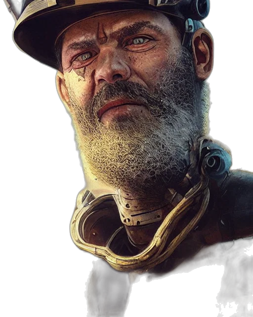 face, hat, staff, weapon transparent PNG cut-out