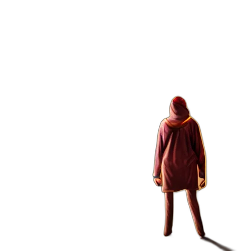 jacket, creature, dress, staff transparent PNG cut-out