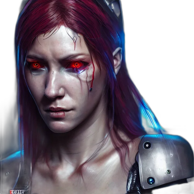 face, robot, cyberpunk, fantasy art transparent PNG cut-out
