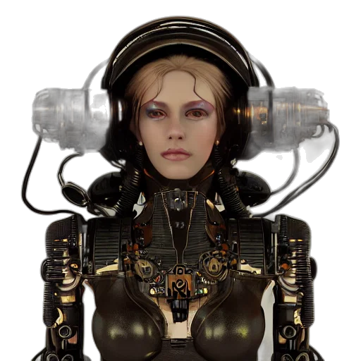 robot, face, cyberpunk, concept art transparent PNG cut-out