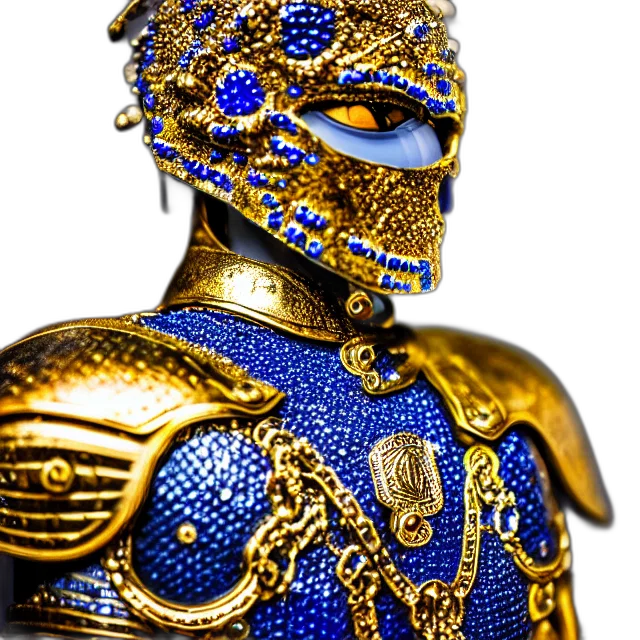 mask, robot, jewelry, crown, 3d render, concept art, photorealistic, blue transparent PNG cut-out