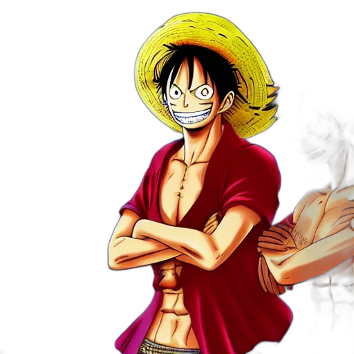concept art, anime, comic book art, cartoon, luffy, shanks, one, piece transparent PNG cut-out