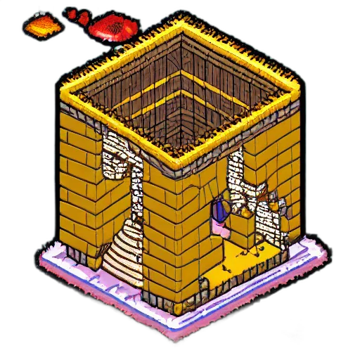 building, dragon, furniture, crown, pixel art, concept art, 3d render, vaporwave transparent PNG cut-out