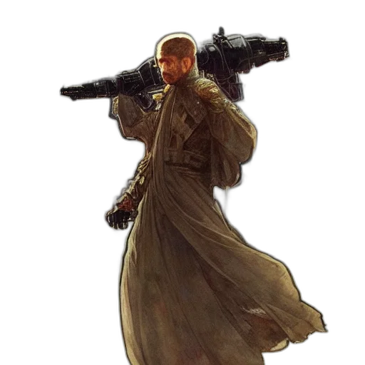 weapon, staff, jacket, concept art transparent PNG cut-out