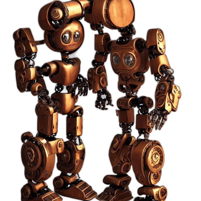 robot, staff, weapon, animal, 3d render, concept art, pixel art, cartoon transparent PNG cut-out