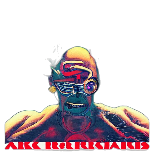 mask, robot, cyberpunk, pixel art, vaporwave, concept art, album, cover transparent PNG cut-out
