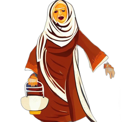 food, dress, concept art, pixel art, cartoon, 3d render, babushka, hits transparent PNG cut-out