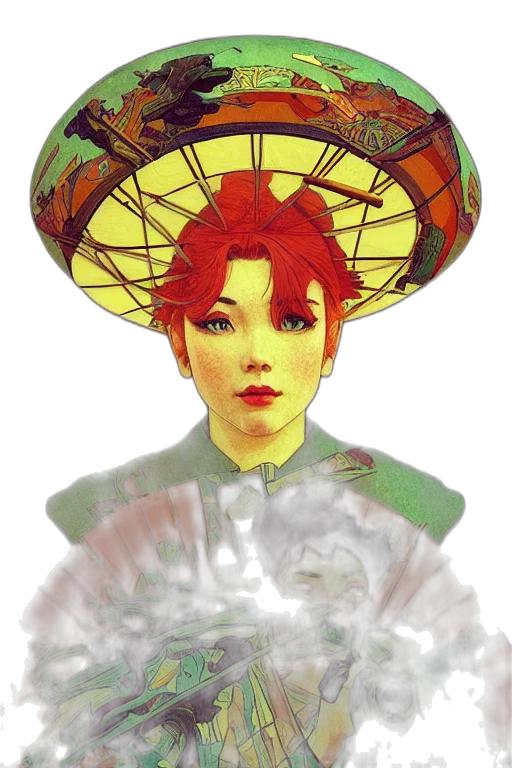 hat, umbrella, crown, staff transparent PNG cut-out