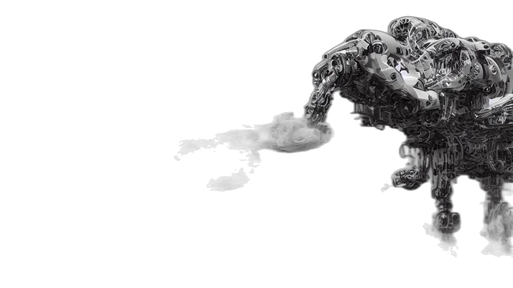 robot, creature, dragon, weapon, concept art, 3d render, photorealistic, comic book art transparent PNG cut-out