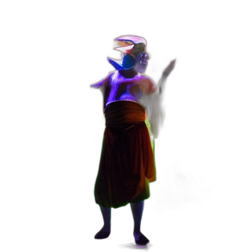 staff, mask, dress, robot, 3d render, concept art, vaporwave, pixel art transparent PNG cut-out