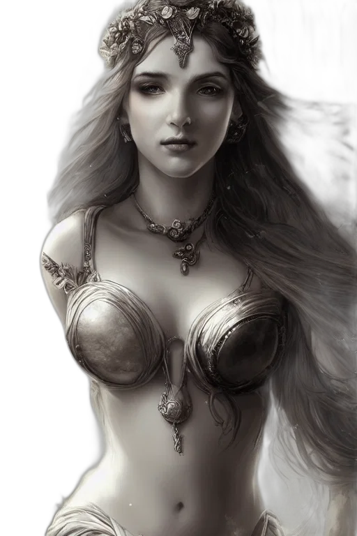 jewelry, crown, dress, face, fantasy art, photorealistic, concept art, comic book art transparent PNG cut-out