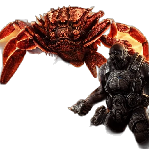 creature, animal, weapon, concept art, 3d render, evil, large, crab transparent PNG cut-out
