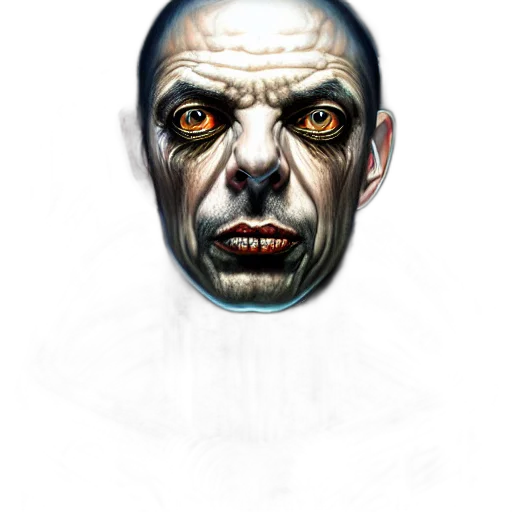 face, mask, creature, photorealistic, concept art, comic book art, watercolor, dark transparent PNG cut-out