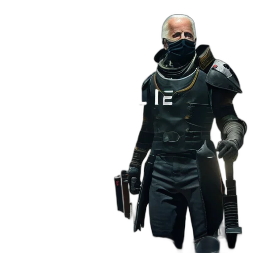 mask, jacket, staff, weapon transparent PNG cut-out