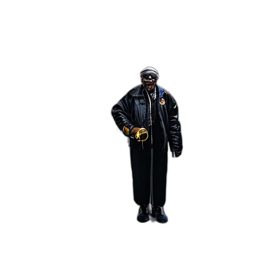 jacket, staff, robot, hat transparent PNG cut-out