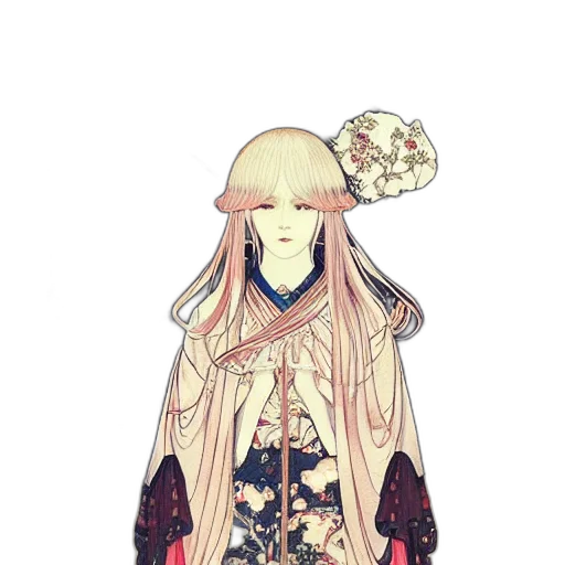 mask, flower, staff, dress, pixel art, anime, fantasy art, concept art transparent PNG cut-out