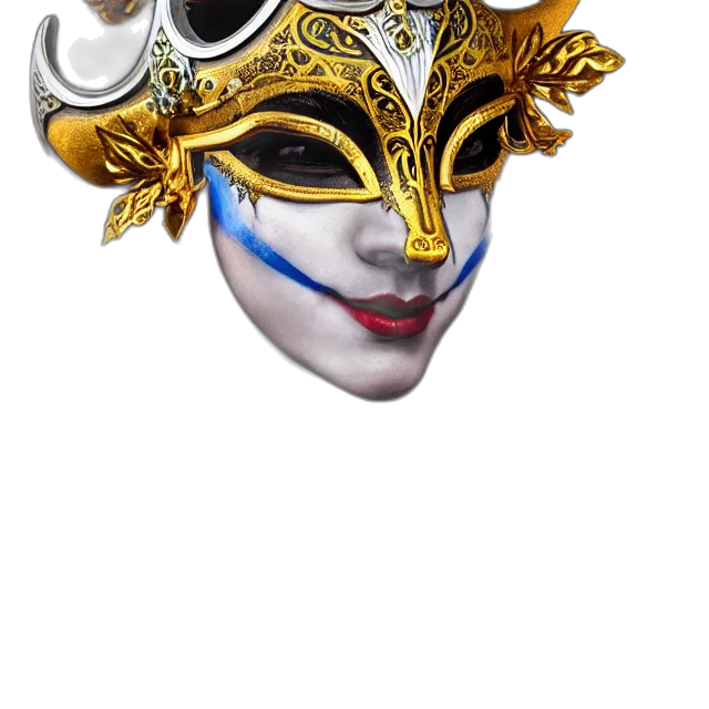 mask, crown, face, jewelry, fantasy art, 3d render, photorealistic, concept art transparent PNG cut-out
