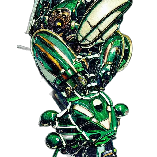 robot, jewelry, weapon, mask, concept art, cyberpunk, 3d render, comic book art transparent PNG cut-out