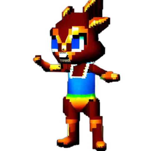 staff, animal, creature, robot, pixel art, 3d render, concept art, fantasy art transparent PNG cut-out
