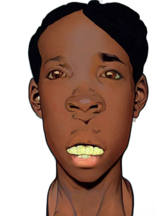face, cartoon, photorealistic, concept art, comic book art, colourful, upper, half transparent PNG cut-out