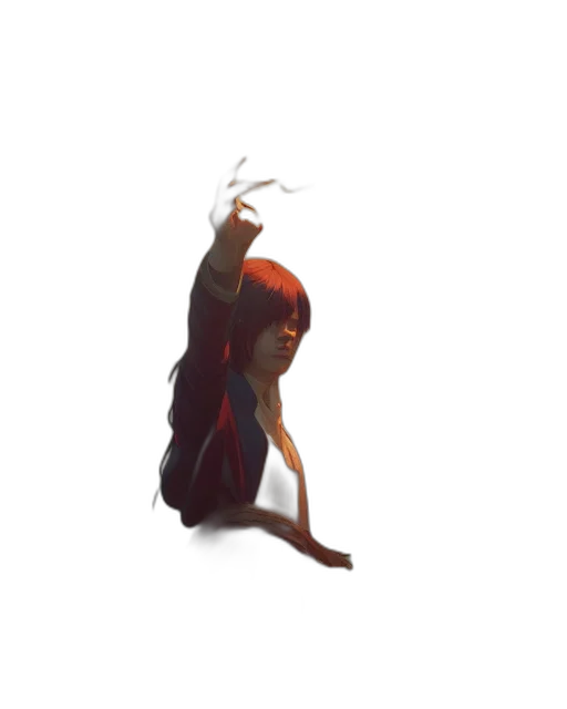 hair, creature, staff, dress transparent PNG cut-out