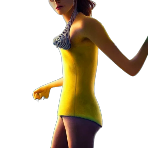 dress, staff, 3d render, concept art transparent PNG cut-out