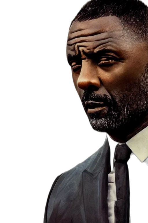 face, concept art, photorealistic, comic book art, 3d render, idris, elba, james transparent PNG cut-out