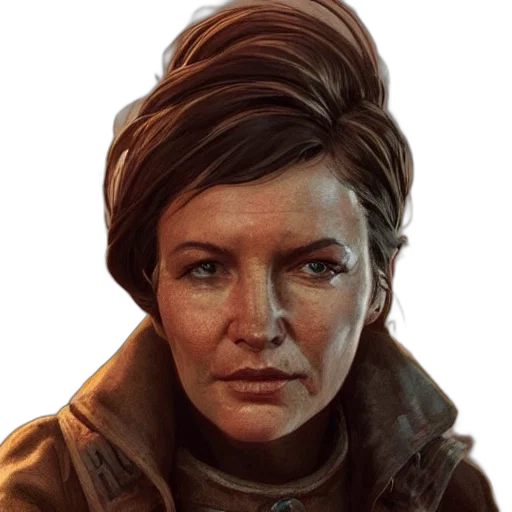 face, staff, jacket, weapon, photorealistic, concept art, comic book art, oil painting transparent PNG cut-out
