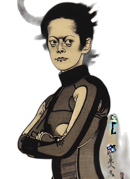 robot, staff, face, jacket transparent PNG cut-out