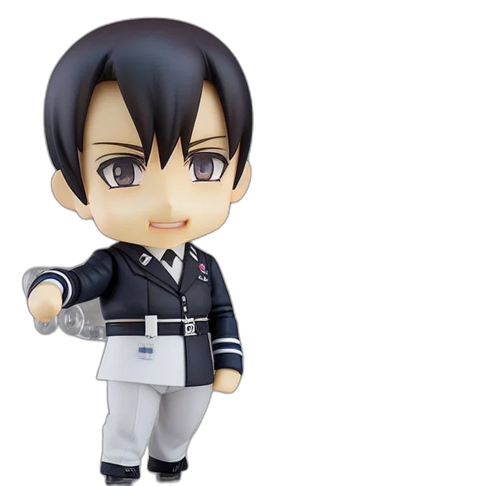 3d render, anime, nendoroid, adolf transparent PNG cut-out