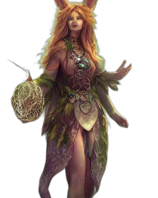 dress, staff, fantasy art, concept art, pixel art, photorealistic, green, earth tones transparent PNG cut-out