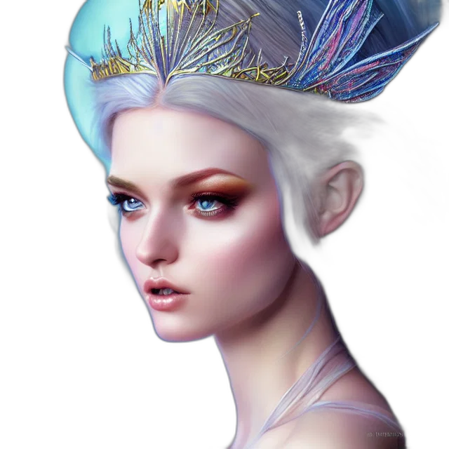 crown, hat, face, hair, fantasy art, concept art, photorealistic, 3d render transparent PNG cut-out