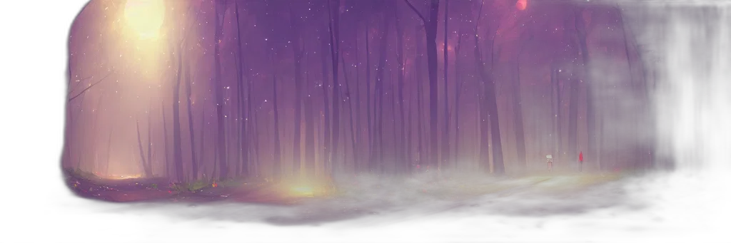 concept art, fantasy art, watercolor, anime, fog, forest, snow, night transparent PNG cut-out