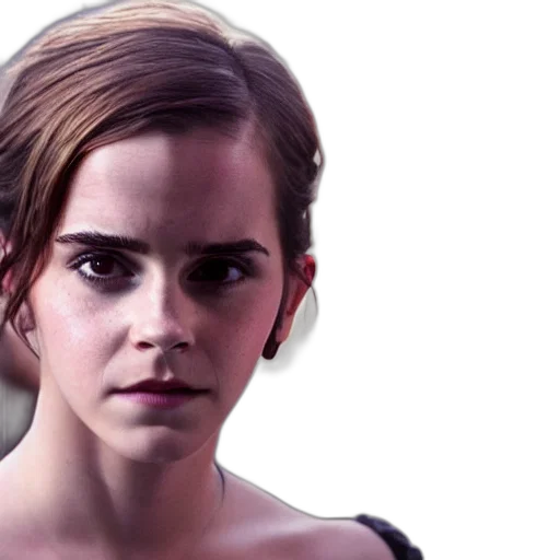 face, photorealistic, concept art, emma, watson, damsel, distress, hyperrealistic transparent PNG cut-out