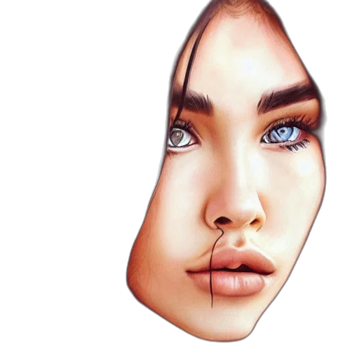 face, mask, jewelry, photorealistic transparent PNG cut-out