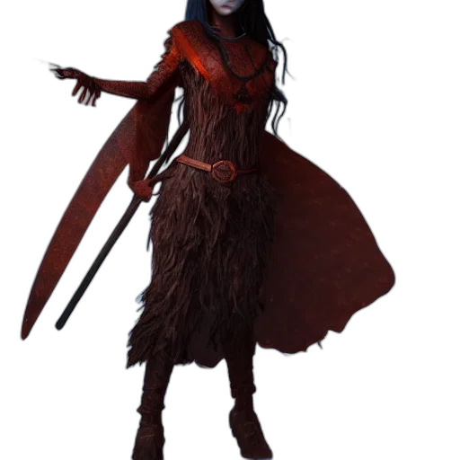 staff, dress, creature, mask transparent PNG cut-out