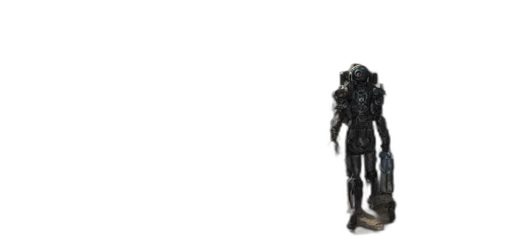 robot, creature, weapon, staff transparent PNG cut-out