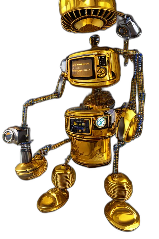 robot, staff, weapon, jewelry, concept art, 3d render, pixel art, cyberpunk transparent PNG cut-out
