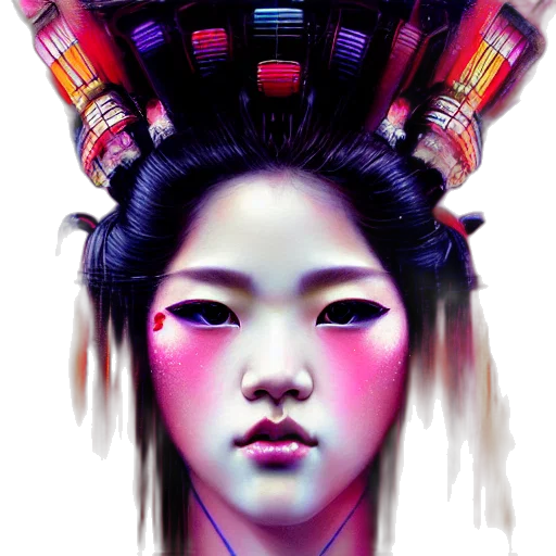 face, crown, mask, hair, fantasy art, concept art, photorealistic, cyberpunk transparent PNG cut-out