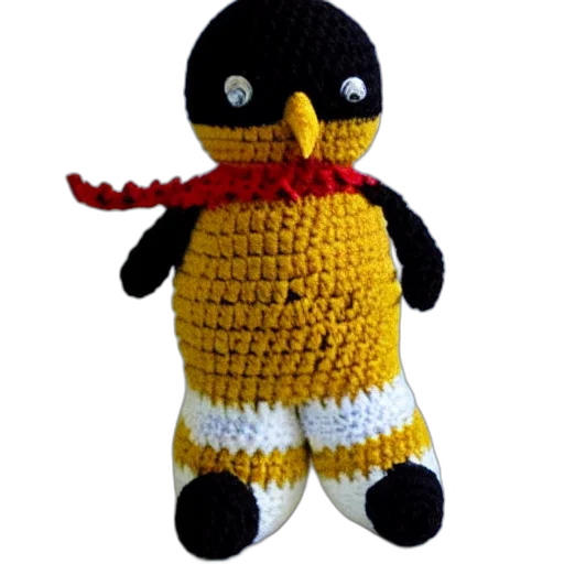 crocheted, penguin, doll transparent PNG cut-out