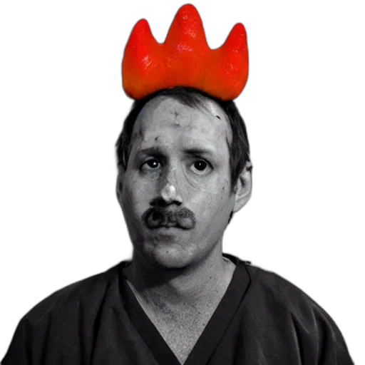 crown, staff, mask, face, photorealistic, prisoner, wearing, chicken transparent PNG cut-out