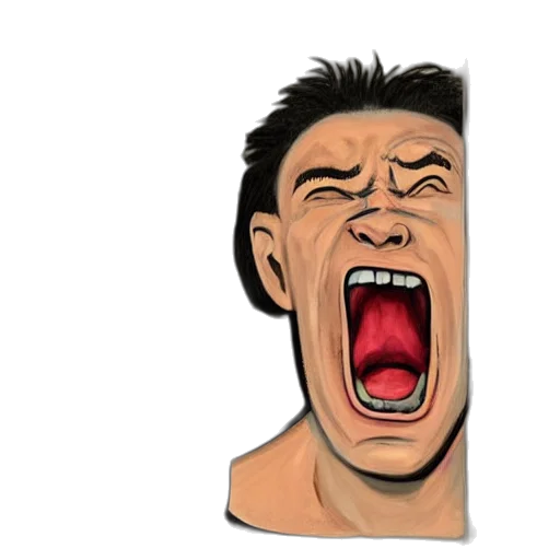 face, photorealistic, 3d render, comic book art transparent PNG cut-out