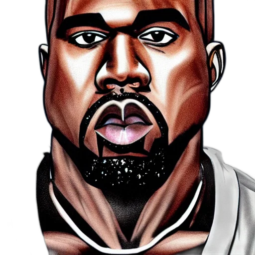 face, animal, photorealistic, cartoon, 3d render, concept art, dark, kanye transparent PNG cut-out