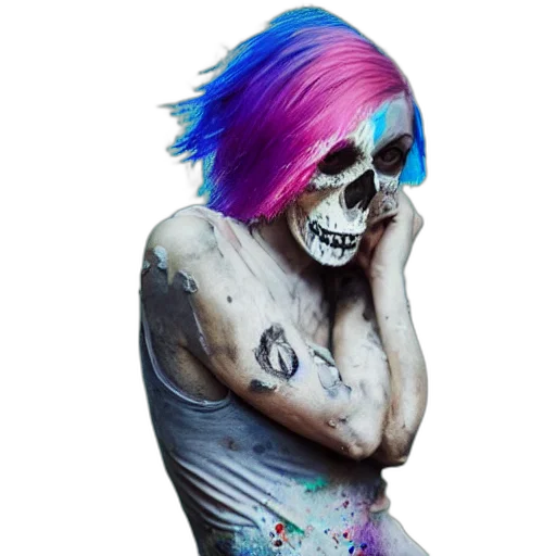 dress, mask, creature, jewelry, concept art, cyberpunk, photorealistic, watercolor transparent PNG cut-out