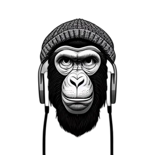 mask, animal, cartoon, concept art, photorealistic, pixel art, stoned, ape transparent PNG cut-out