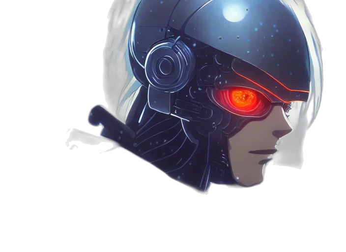 robot, face, mask, cyberpunk, concept art, comic book art, anime, red transparent PNG cut-out
